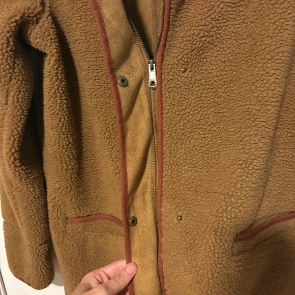 Cute Brown Old Navy Sherpa jacket perfect for fall womens tall med - Picture 6 of 8